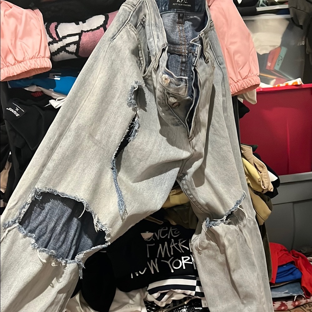 APC Distressed Light Blue Jeans